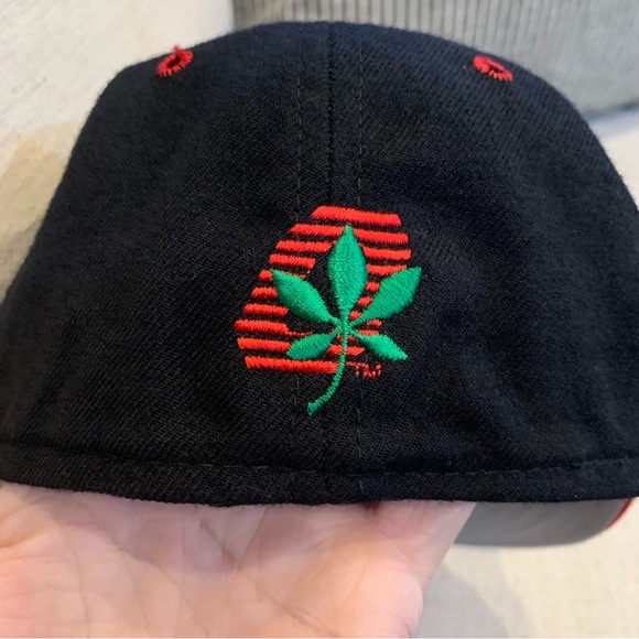 New Era Pro Model Wool Collegiate Ohio State O Black Red Fitted Cap Hat - Picture 5 of 5